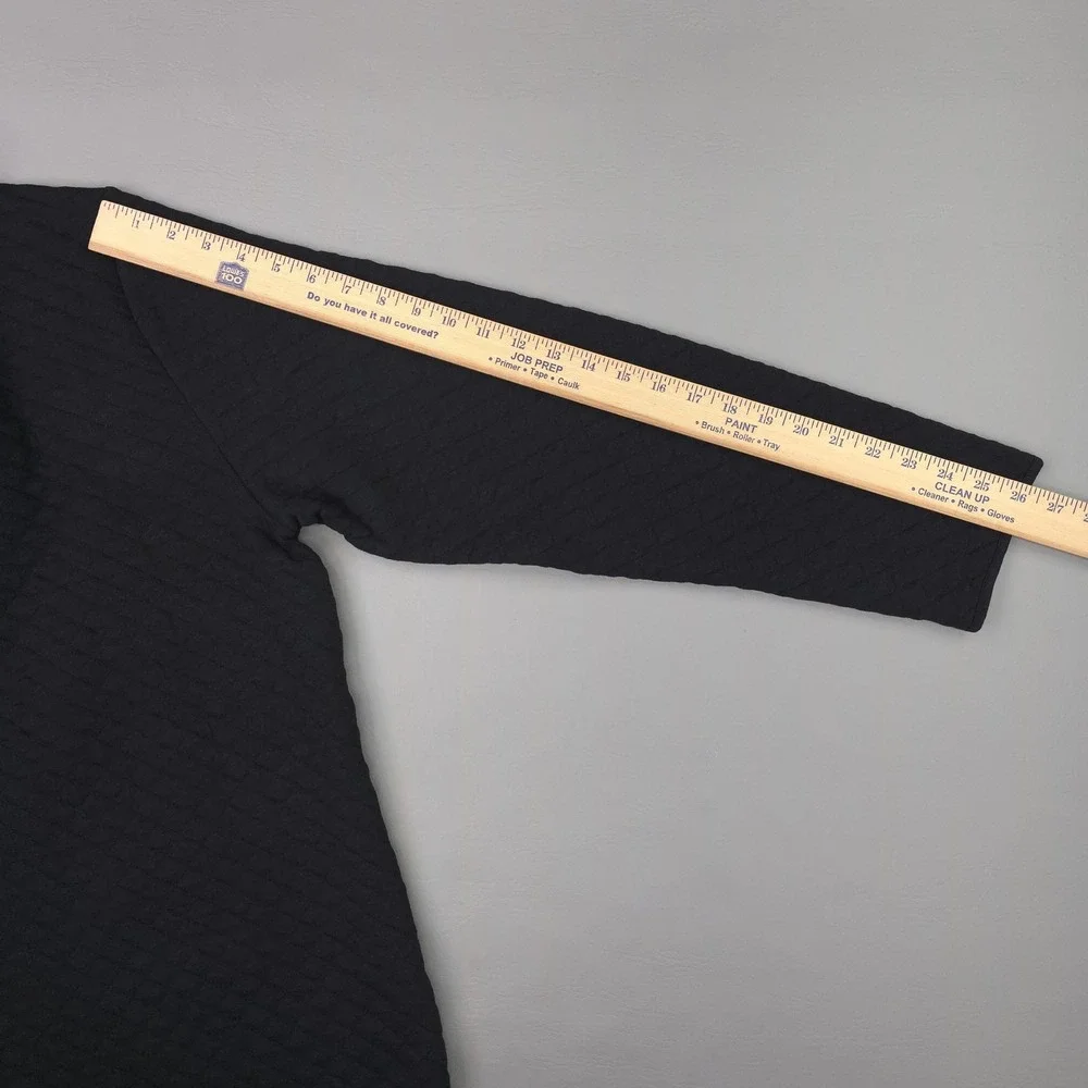 Banana Republic Sweater Mens XL Black 1/4 Zip Knit Pullover Quilted Geometric